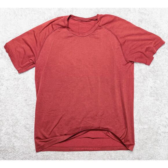 Lululemon Athletica Metal Vent Tech Short Sleeve Dark Orange Shirt Mens Size L - Picture 1 of 9